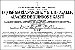 José María Sanchiz y Gil de Avalle, Álvarez de Quindós y Gascó